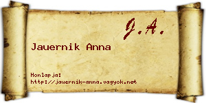 Jauernik Anna névjegykártya